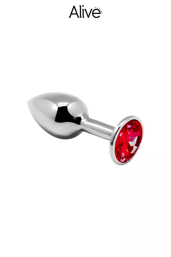 Plug métal bijou rouge M - Alive