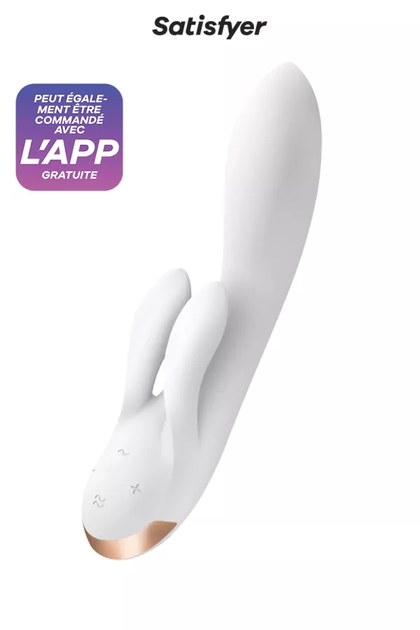 Double Flex verbundener Rabbit-Vibrator weiß