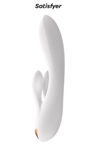 Vibro Rabbit connecté Double Flex blanc - Satisfyer