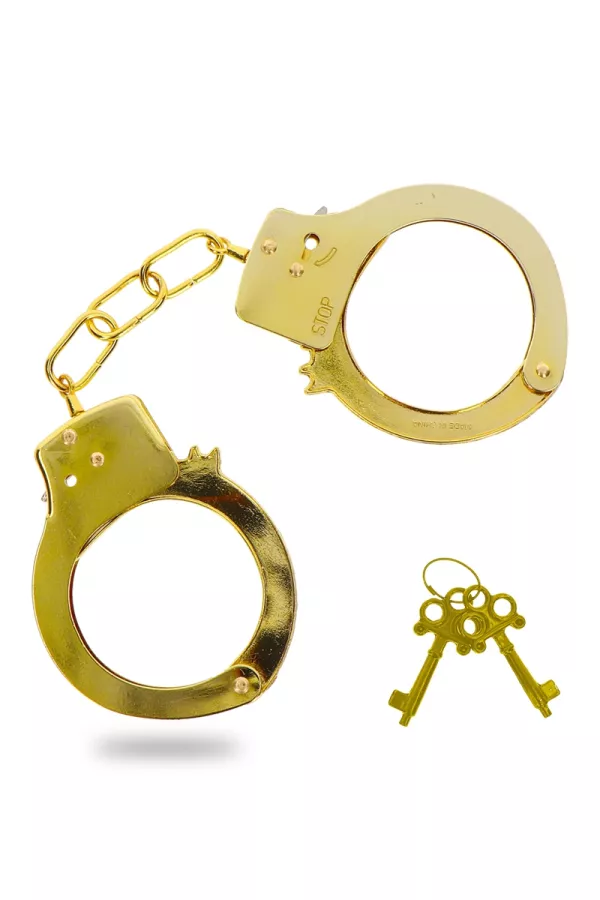 Golden metal handcuffs