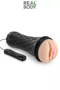 Vibrating masturbator realistic vagina