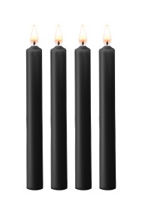 4 black SM candles Large