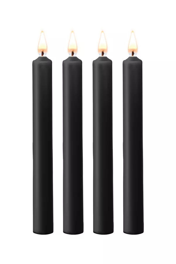 4 black SM candles Large