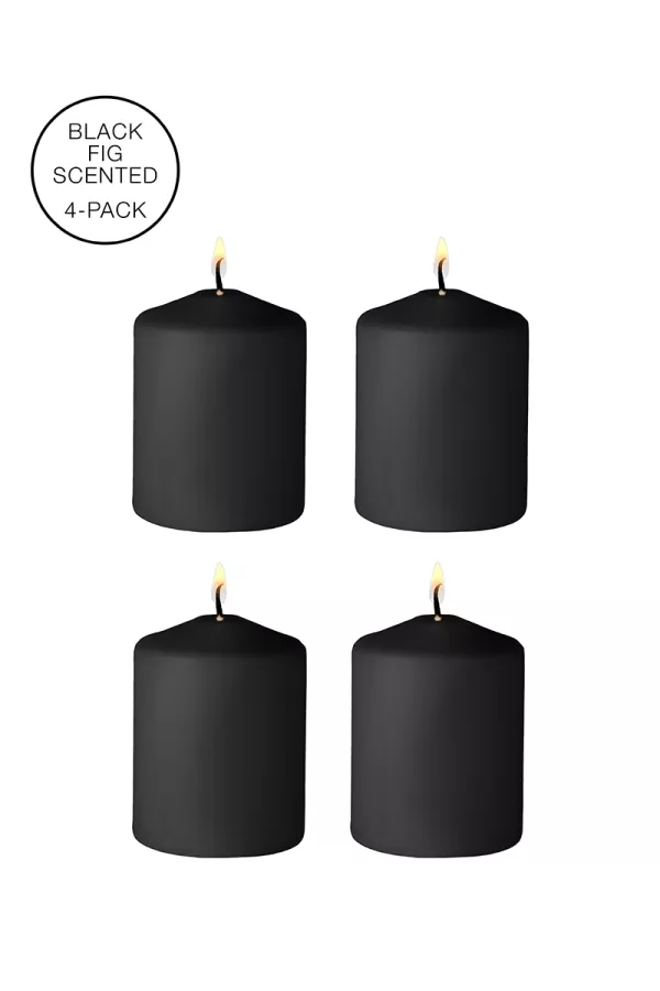 4 black SM candles indocile fragrance