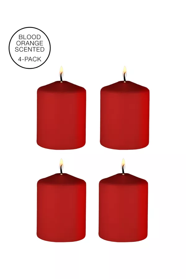 4 scented red SM candles