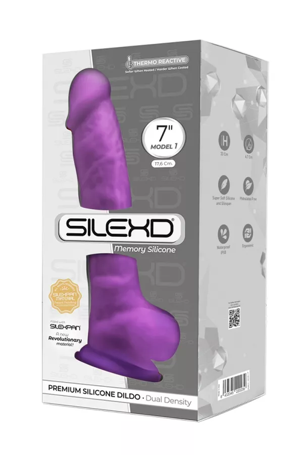 Lila Dildo mit doppelter Dichte 17,5 cm