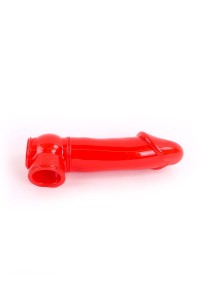 Red semi-realistic penis sheath 19x4,5 cm