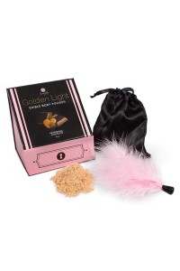 Edible powder aphrodisiac chocolate and feather