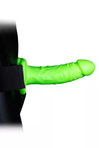 Phosphoreszierender hohler Umschnalldildo, 18 cm