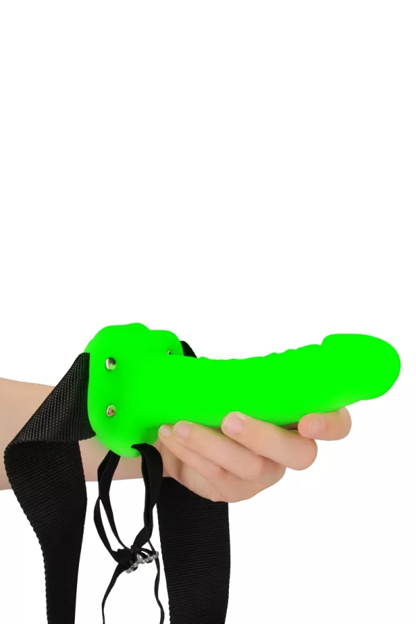 Belt dildo hollow phosphorescent 18cm