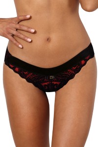 Red and black thong V-10048