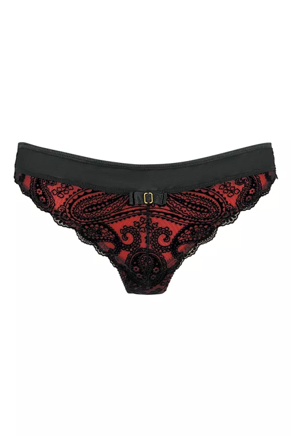 Red and black thong V-10048