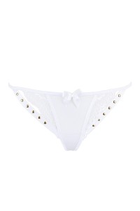 Thong white with golden nails V-9798