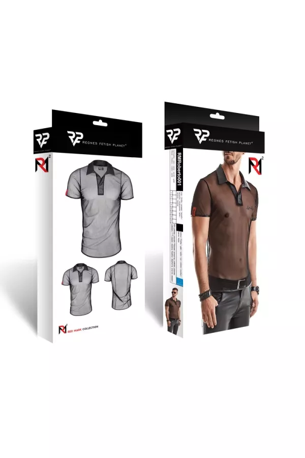 Schwarz transparentes Strick Polo