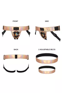 Curious harness holographic rose gold