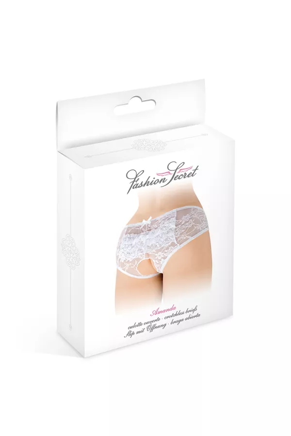 Culotte ouverte blanche Amanda - Fashion Secret