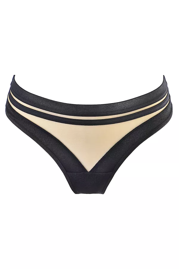 Brasilianische schwarz String V-10495