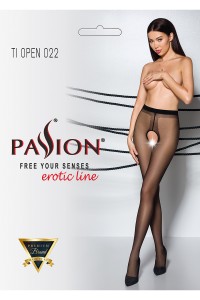 Open tights seam TI022 - black/red