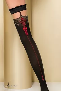 ST100 Black and Red self-fixing stocking