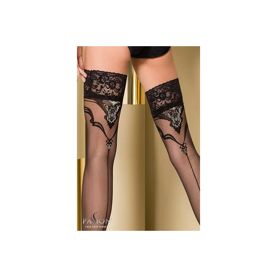 Self-fixing stockings ST108 Black