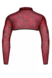 Crop top tulle zébré rouge et noir - Regnes