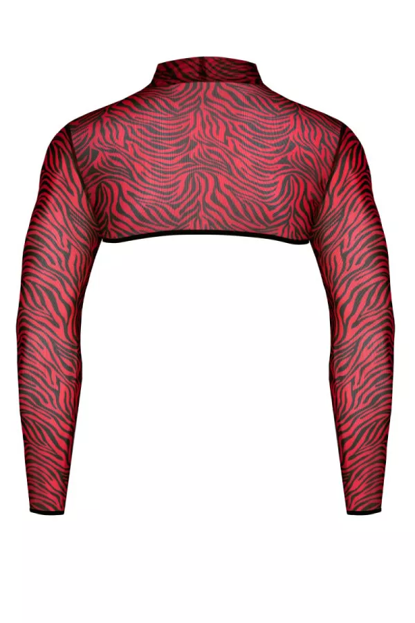 Crop top zebra tulle red and black