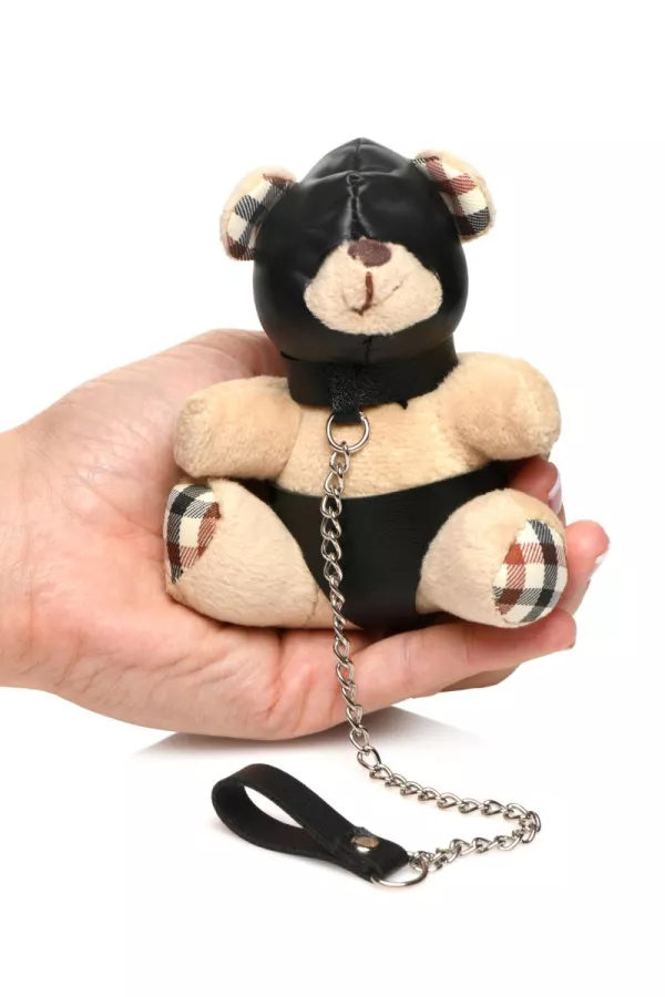 Teddybär BDSM -Schlüsselbund mit Kapuze