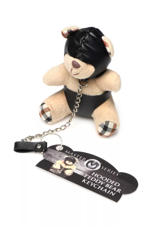 Teddy Bear BDSM Keychain with hood