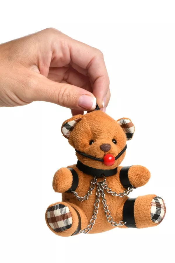 Gagged Teddy Bear Keychain