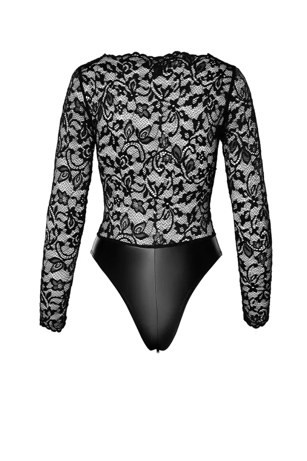 Body Psicolato F296 wetlook e pizzo