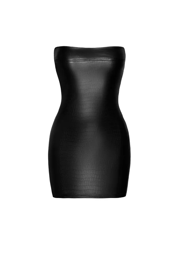 Wild F317 Wetlook Effekt Croco Bustier Kleid