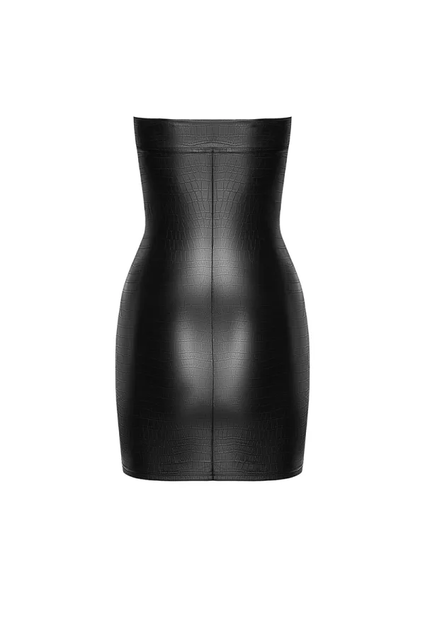 Wild F317 Wetlook Effekt Croco Bustier Kleid